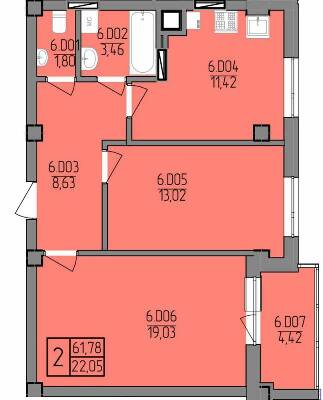 2-комнатная 61.78 м² в ЖК на вул. Транспортна, 10 от 20 800 грн/м², Ровно