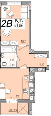 1-комнатная 41.86 м² в ЖК Олимп от 17 200 грн/м², Ровно