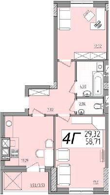 2-комнатная 58.71 м² в ЖК Олимп от 18 200 грн/м², Ровно