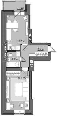 1-комнатная 45.3 м² в ЖК Семейный от 22 650 грн/м², Ровно