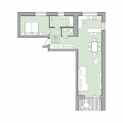 2-комнатная 75.9 м² в ЖК ЭкоДом от 11 500 грн/м², с. Петриков