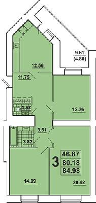 3-кімнатна 84.98 м² в ЖК Галичина від 20 000 грн/м², Тернопіль