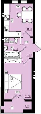 1-комнатная 40.3 м² в КД White and Wood от 35 400 грн/м², Черновцы