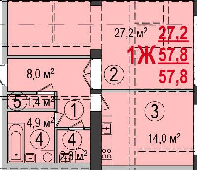 1-кімнатна 57.8 м² в ЖК Парк Стоун від 13 500 грн/м², Херсон