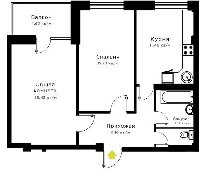 2-кімнатна 61.12 м² в ЖК Радужний від 17 000 грн/м², Херсон