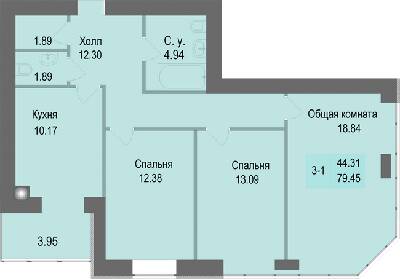 3-кімнатна 79.45 м² в ЖК Софіївська сфера від 19 000 грн/м², с. Софіївська Борщагівка