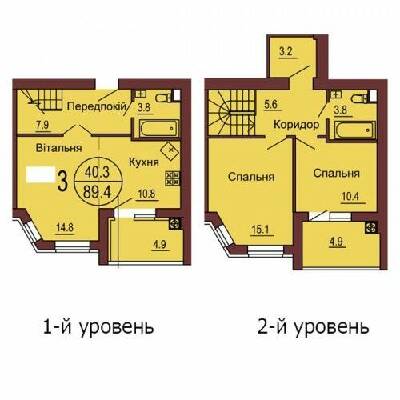 Двухуровневая 89.4 м² в ЖК София Клубный от 30 000 грн/м², с. Софиевская Борщаговка