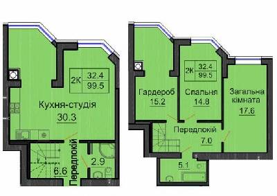 Дворівнева 99.5 м² в ЖК Софія Резіденс від 30 000 грн/м², с. Софіївська Борщагівка