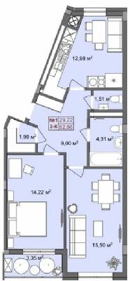 2-кімнатна 62.86 м² в ЖК RedWood від 23 750 грн/м², смт Брюховичі