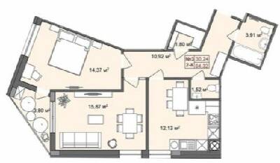 2-комнатная 64.32 м² в ЖК RedWood от 23 750 грн/м², пгт Брюховичи