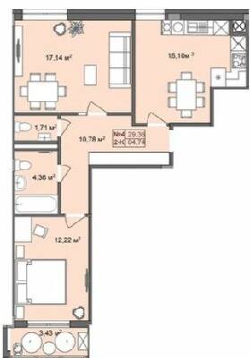 2-кімнатна 64.74 м² в ЖК RedWood від 23 750 грн/м², смт Брюховичі