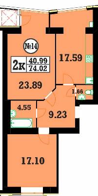 2-комнатная 74.02 м² в ЖК Кардамон от 20 200 грн/м², Хмельницкий