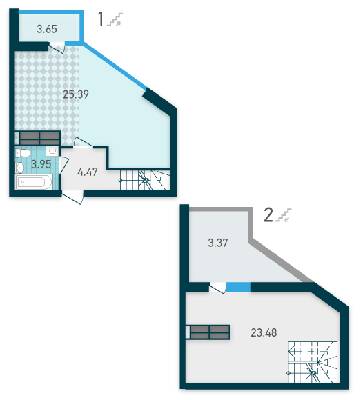 1-комнатная 64.31 м² в ЖК GENESIS от 28 762 грн/м², Киев