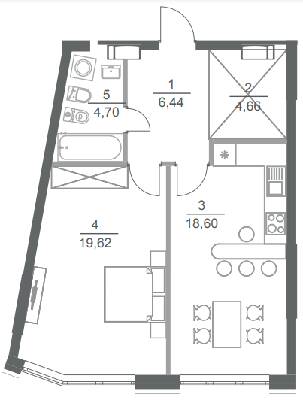 1-кімнатна 54 м² в ЖК Greenville Park від 45 650 грн/м², Київ