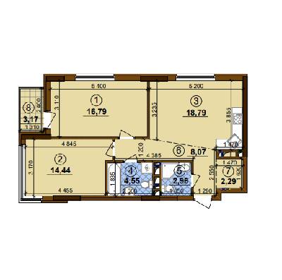 2-кімнатна 68.84 м² в ЖК Варшавський-2 від забудовника, Київ