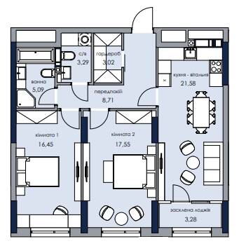 2-комнатная 79.02 м² в ЖК Новый Автограф от 41 738 грн/м², Киев