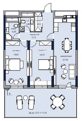 2-кімнатна 99.73 м² в ЖК Новий Автограф від 38 400 грн/м², Київ