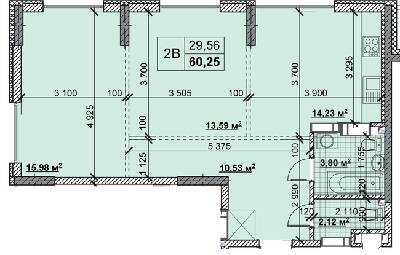 2-комнатная 60.25 м² в ЖК Новые Теремки от 18 500 грн/м², с. Новоселки