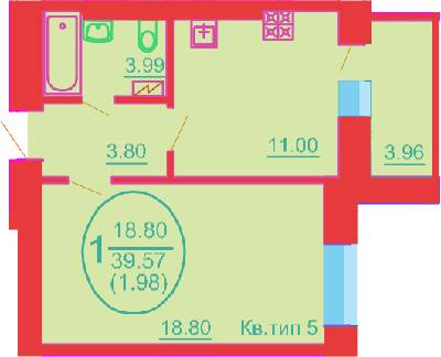 1-комнатная 39.57 м² в ЖК София Киевская от 20 000 грн/м², с. Софиевская Борщаговка