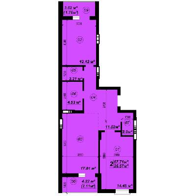 2-комнатная 67.71 м² в ЖК Verba от 21 500 грн/м², пгт Глеваха