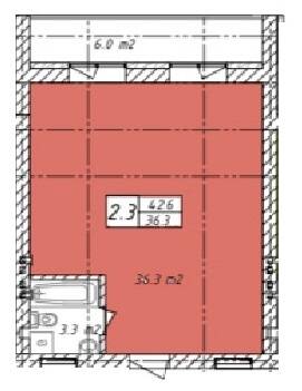 1-кімнатна 42.6 м² в ЖК Belveder City Smart від 18 050 грн/м², с. Гнідин