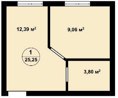 1-кімнатна 25.25 м² в ЖК Aura Center від 25 250 грн/м², с. Крюківщина