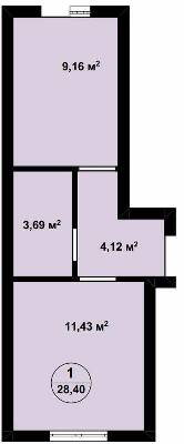 1-кімнатна 28.4 м² в ЖК Aura Center від 25 250 грн/м², с. Крюківщина