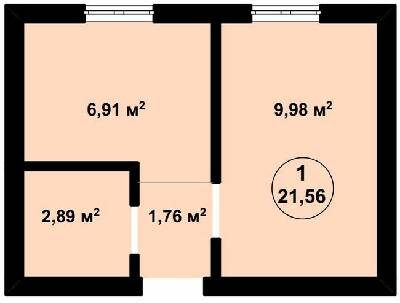 1-кімнатна 21.56 м² в ЖК Aura Center від 22 600 грн/м², с. Крюківщина