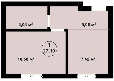 1-кімнатна 27.1 м² в ЖК Aura Center від 22 600 грн/м², с. Крюківщина