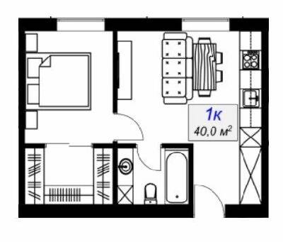 1-кімнатна 40 м² в ЖК Слобожанський від 16 800 грн/м², смт Слобожанське