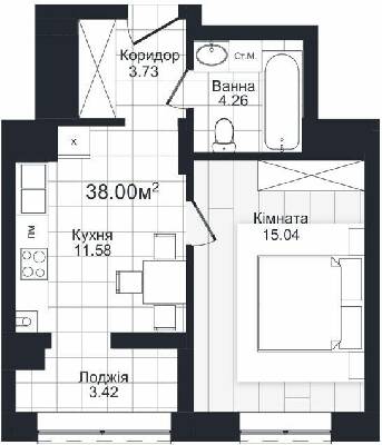1-комнатная 38 м² в ЖК Compass от 24 000 грн/м², Черновцы