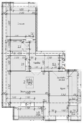 2-комнатная 69.4 м² в ЖК на ул. Петра Калнышевского от 16 000 грн/м², г. Кременчуг