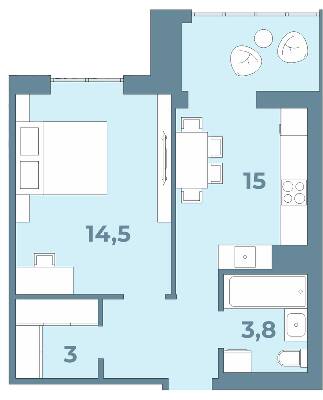 1-кімнатна 40.6 м² в ЖК Kyiv Sky від 23 950 грн/м², Луцьк