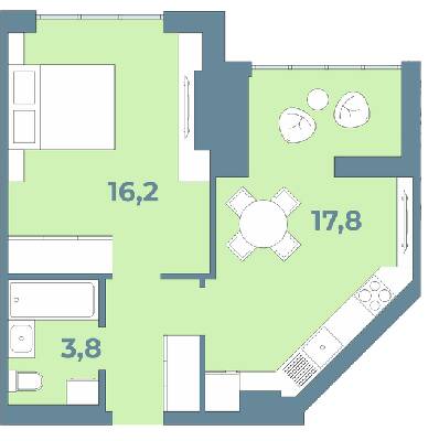 1-кімнатна 41.7 м² в ЖК Kyiv Sky від 23 950 грн/м², Луцьк