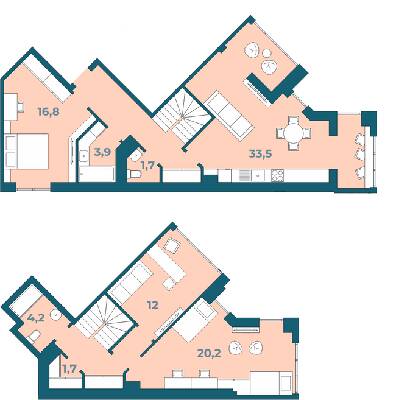 Двухуровневая 118.6 м² в ЖК Kyiv Sky от 20 950 грн/м², Луцк