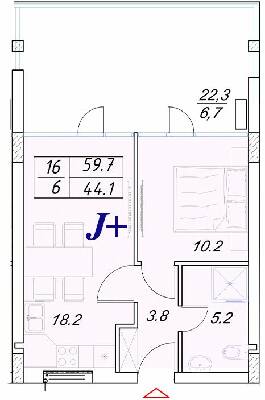 2-комнатная 59.7 м² в Апарт-комплекс Best Resort Apartments от 31 100 грн/м², г. Черноморск