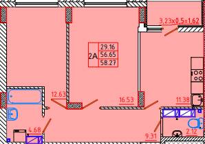 2-комнатная 58.27 м² в ЖК Цветной бульвар от 16 950 грн/м², г. Черноморск