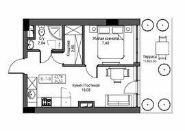 1-комнатная 34.52 м² в ЖГ ARTVILLE от 23 300 грн/м², пгт Авангард