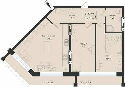 2-комнатная 86.32 м² в ЖК Avinion от 22 450 грн/м², Одесса