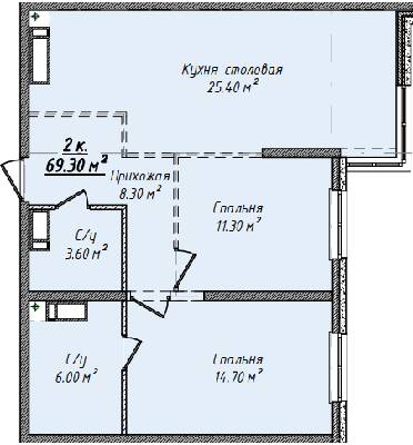 2-кімнатна 69.3 м² в ЖК Mandarin ART від 32 100 грн/м², Одеса