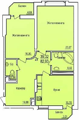 2-кімнатна 82.93 м² в ЖБК Співаючий фонтан від 24 000 грн/м², Одеса