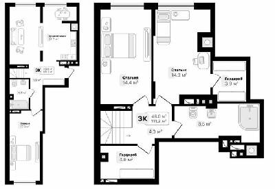 Дворівнева 111.2 м² в ЖК Auroom City від 21 100 грн/м², Львів