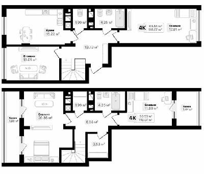 Дворівнева 118.07 м² в ЖК AUROOM SUNRISE від 19 200 грн/м², Львів