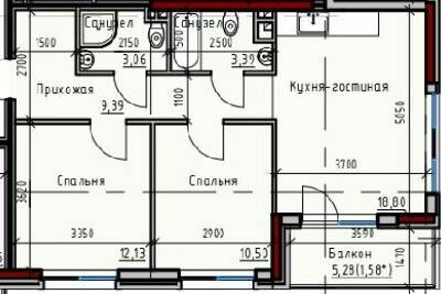 2-комнатная 58.85 м² в ЖК Пространство+ на Дачной от 32 250 грн/м², Одесса