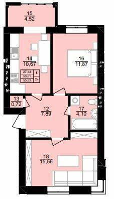 2-кімнатна 55.33 м² в ЖК Вілла Севілья від 15 900 грн/м², м. Винники