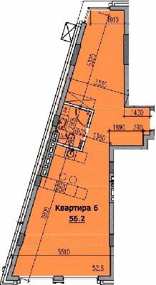 1-кімнатна 56.2 м² в КБ Класік Хол від 38 250 грн/м², Дніпро