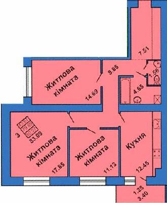 3-комнатная 83.09 м² в ЖК на ул. Весенняя, 9 от 23 000 грн/м², Полтава