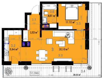 2-комнатная 67.81 м² в ЖК R23 от 23 250 грн/м², Ужгород