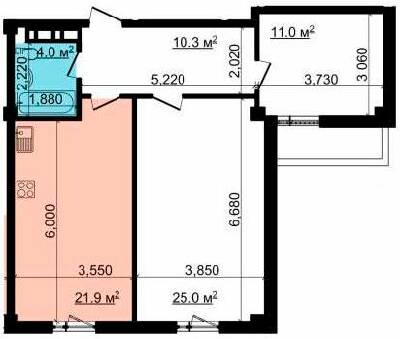 2-кімнатна 72.2 м² в ЖК Криптон від 22 000 грн/м², Харків