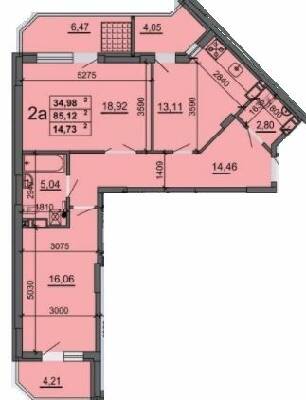 2-комнатная 85.12 м² в ЖК на ул. Смелянская, 48, 50, 54 от 17 000 грн/м², Черкассы